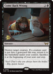 Come Back Wrong (0086) [Duskmourn: House of Horror Prerelease Promos] | Good Games North