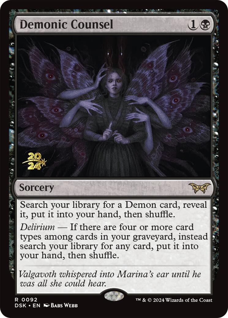 Demonic Counsel [Duskmourn: House of Horror Prerelease Promos] | Good Games North
