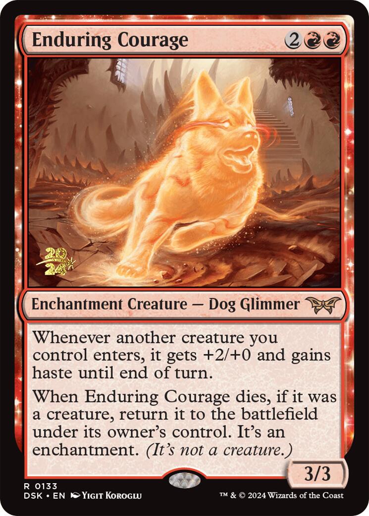 Enduring Courage [Duskmourn: House of Horror Prerelease Promos] | Good Games North