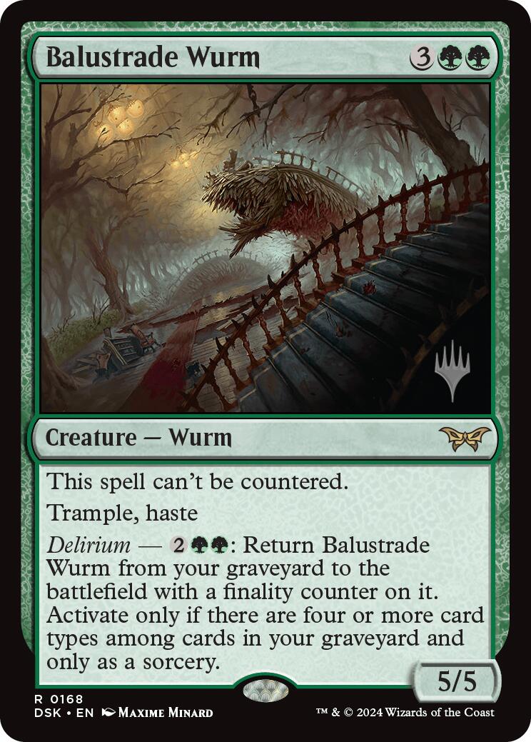 Balustrade Wurm (Promo Pack) [Duskmourn: House of Horror Promos] | Good Games North