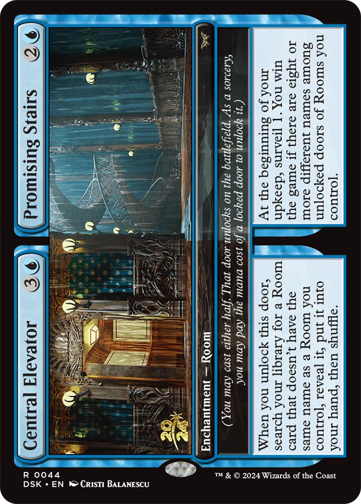 Central Elevator // Promising Stairs [Duskmourn: House of Horror Prerelease Promos] | Good Games North