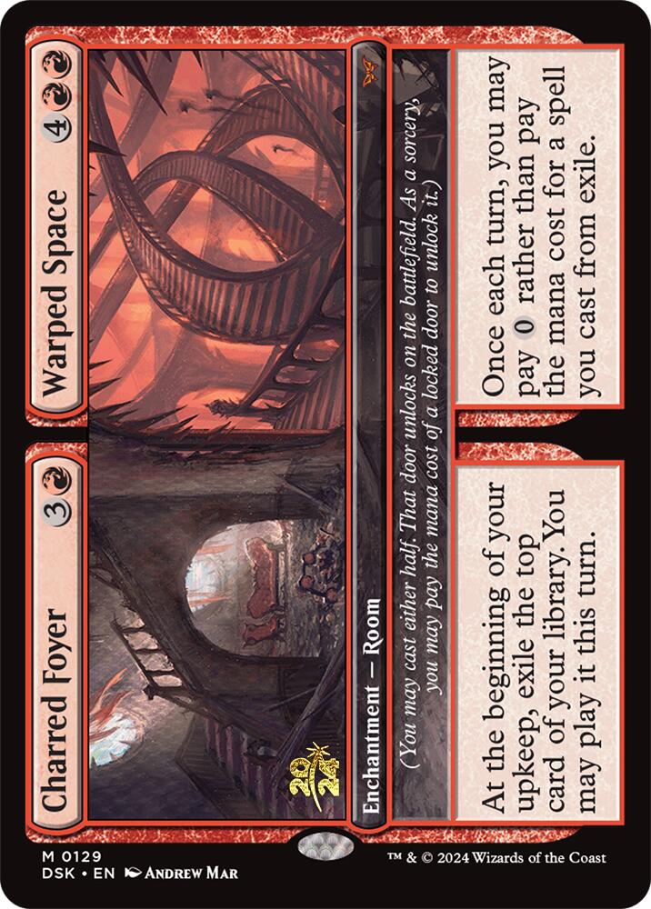 Charred Foyer // Warped Space [Duskmourn: House of Horror Prerelease Promos] | Good Games North
