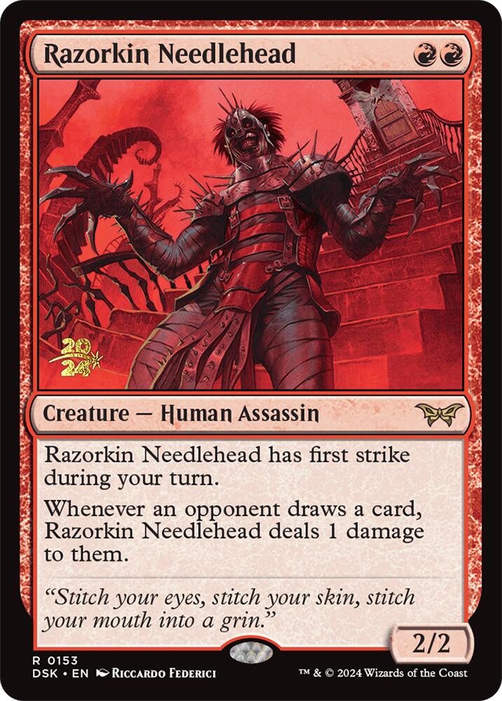 Razorkin Needlehead [Duskmourn: House of Horror Prerelease Promos] | Good Games North
