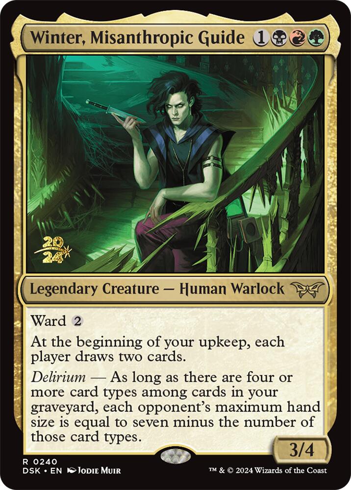 Winter, Misanthropic Guide [Duskmourn: House of Horror Prerelease Promos] | Good Games North
