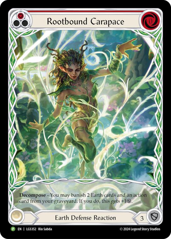Rootbound Carapace (Red) (Extended Art) [LGS352] (Promo)  Rainbow Foil | Good Games North