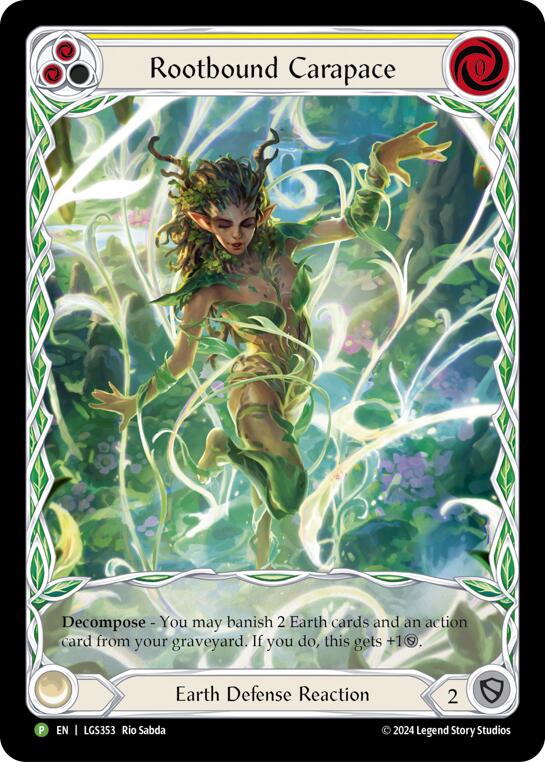 Rootbound Carapace (Yellow) (Extended Art) [LGS353] (Promo)  Rainbow Foil | Good Games North