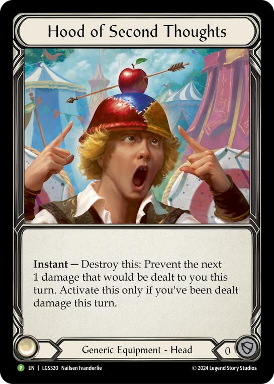 Hood of Second Thoughts - LGS320 [LGS320] (Promo)  Rainbow Foil | Good Games North