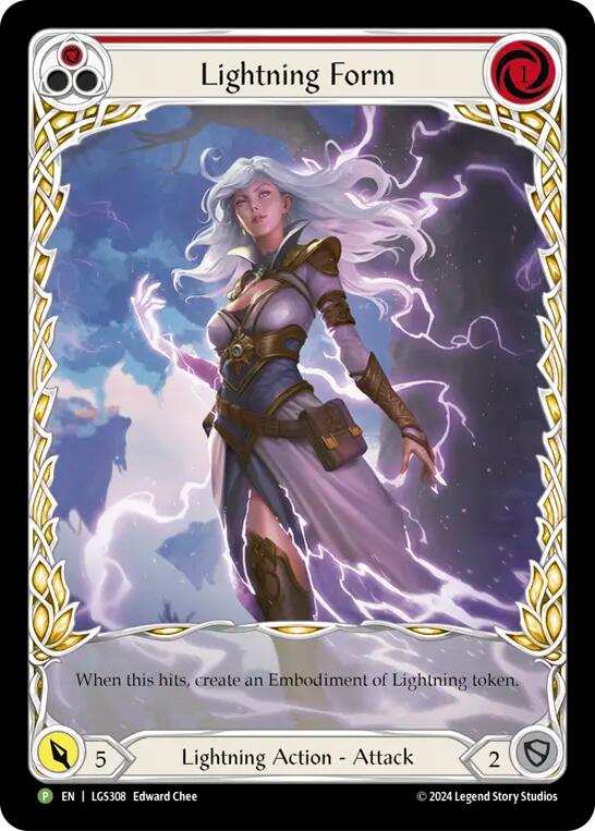 Lightning Form (Red) [LGS308] (Promo)  Rainbow Foil | Good Games North