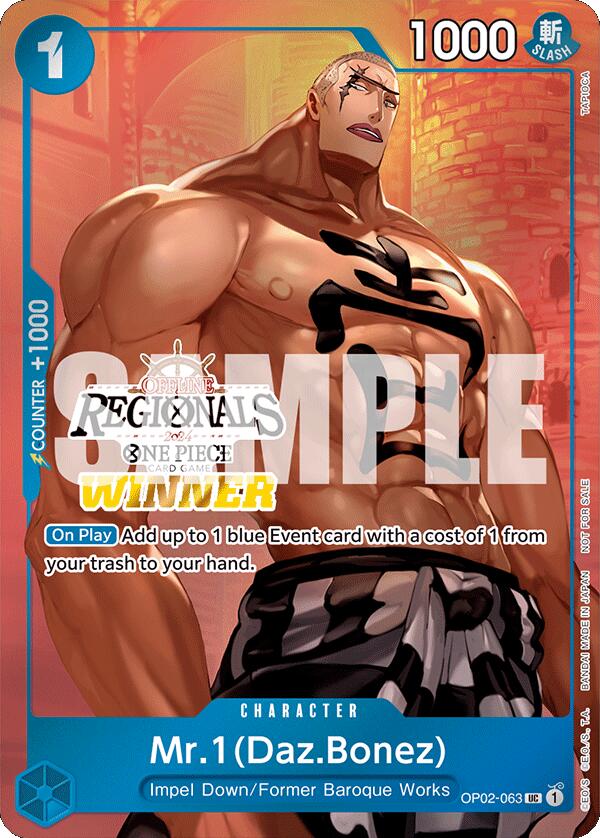 Mr.1 (Daz.Bonez) (Offline Regional 2024 Vol. 3) [Winner] [One Piece Promotion Cards] | Good Games North