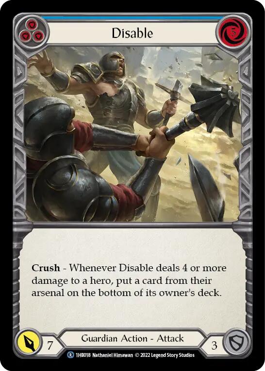 Disable (Blue) [1HB018] (History Pack 1 Bravo Blitz Deck) | Good Games North