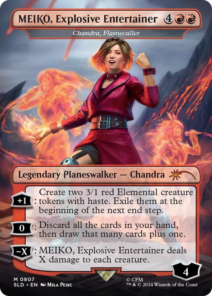 MEIKO, Explosive Entertainer - Chandra, Flamecaller [Secret Lair Drop Series] | Good Games North