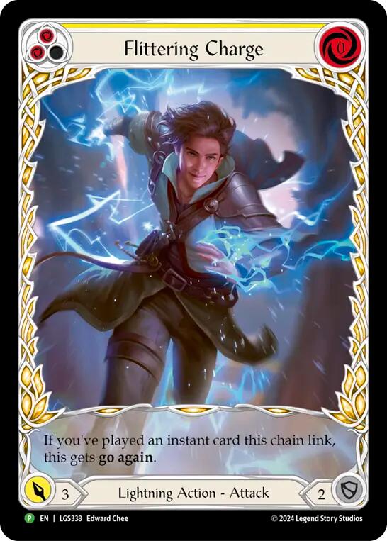 Flittering Charge (Yellow) (Extended Art) [LGS338] (Promo)  Rainbow Foil | Good Games North