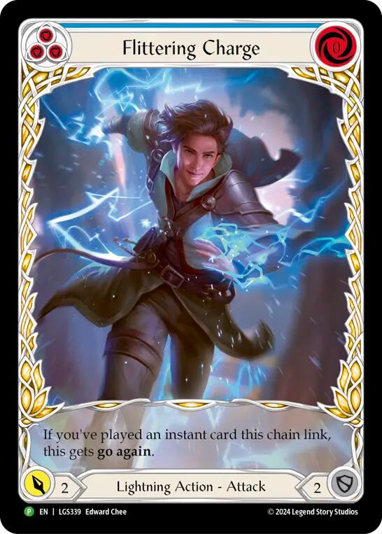 Flittering Charge (Blue) (Extended Art) [LGS339] (Promo)  Rainbow Foil | Good Games North