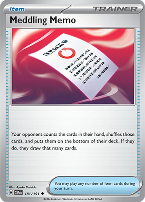 Meddling Memo (181/191) [Scarlet & Violet: Surging Sparks] | Good Games North