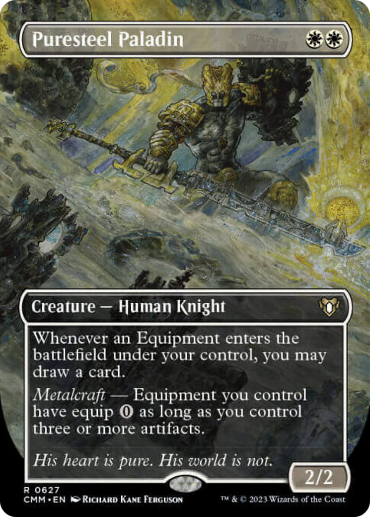 Puresteel Paladin (Borderless Alternate Art) [Commander Masters] | Good Games North