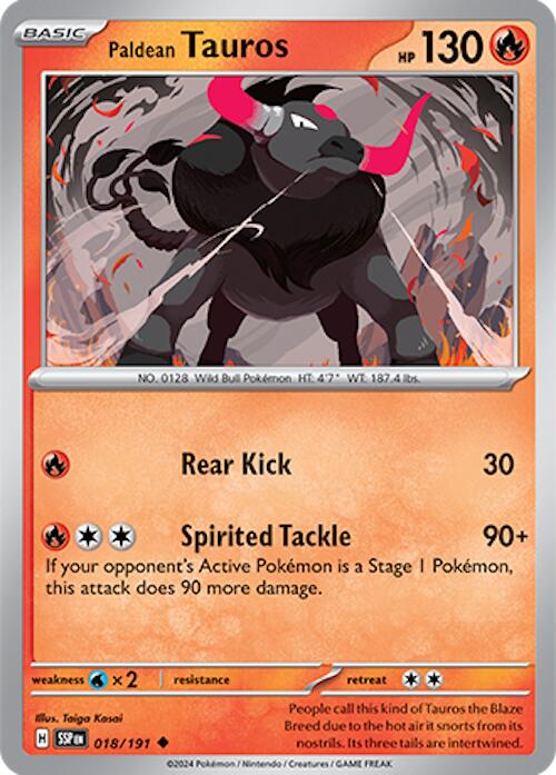 Paldean Tauros (018/191) [Scarlet & Violet: Surging Sparks] | Good Games North
