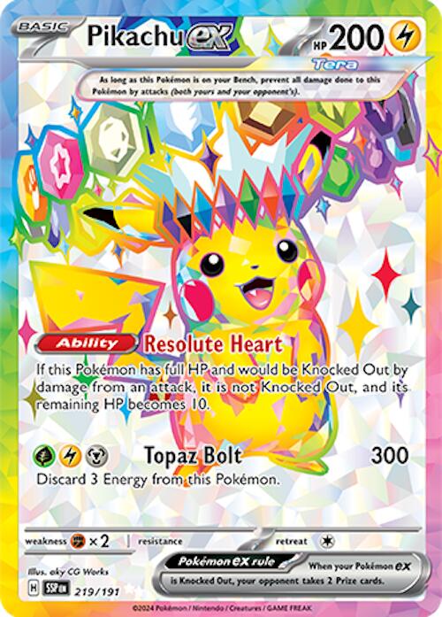 Pikachu ex (219/191) [Scarlet & Violet: Surging Sparks] | Good Games North