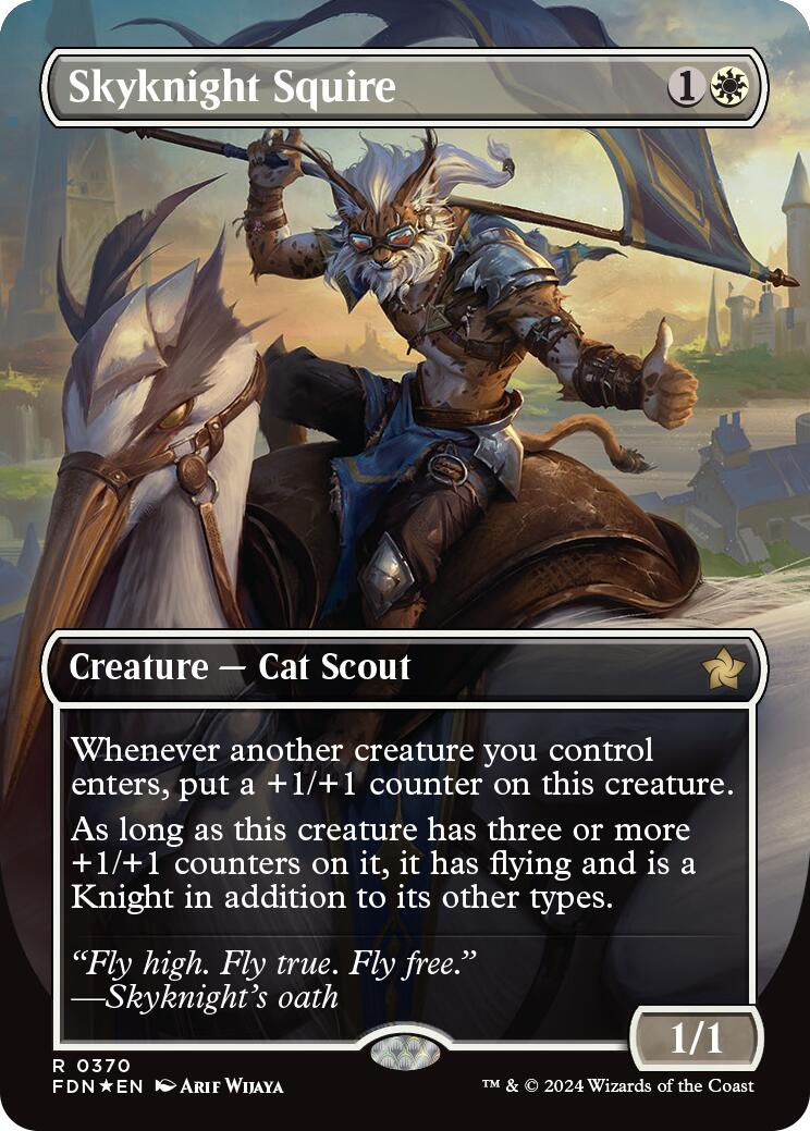 Skyknight Squire (Borderless) (Mana Foil) [Foundations] | Good Games North