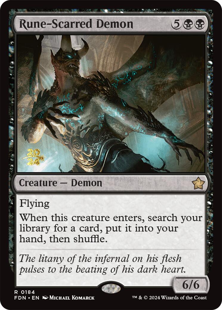 Rune-Scarred Demon [Foundations Prerelease Promos] | Good Games North