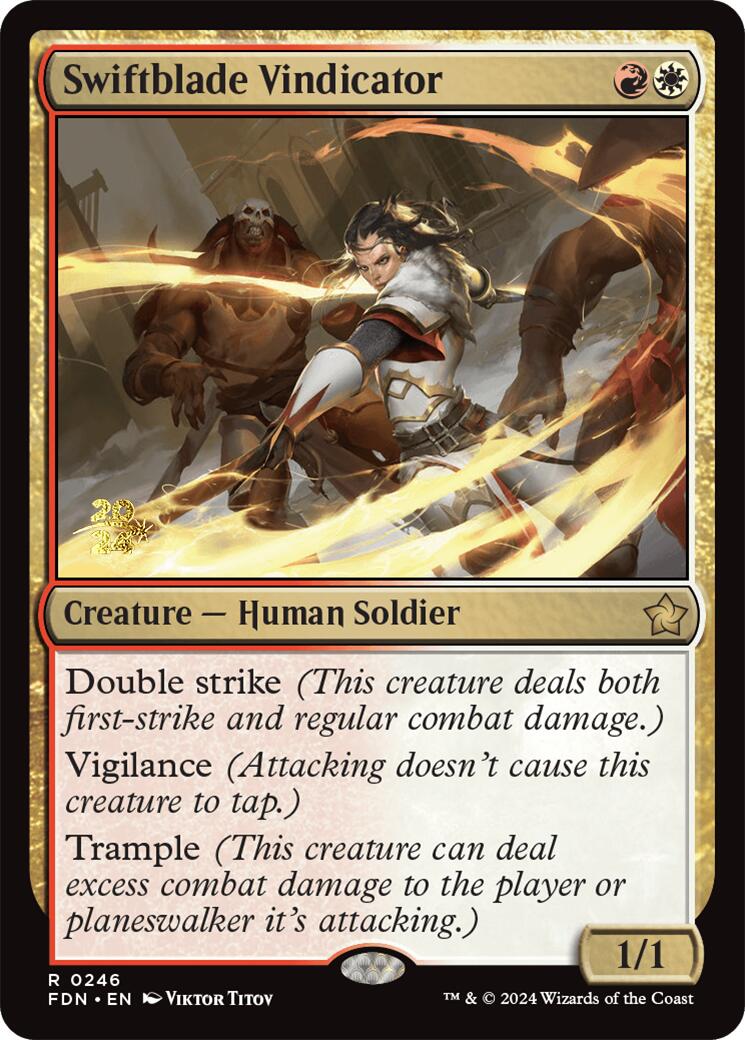 Swiftblade Vindicator [Foundations Prerelease Promos] | Good Games North