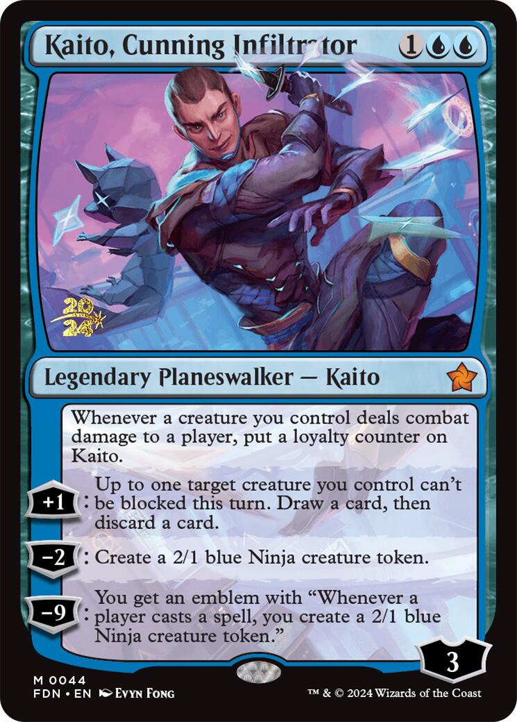Kaito, Cunning Infiltrator [Foundations Prerelease Promos] | Good Games North