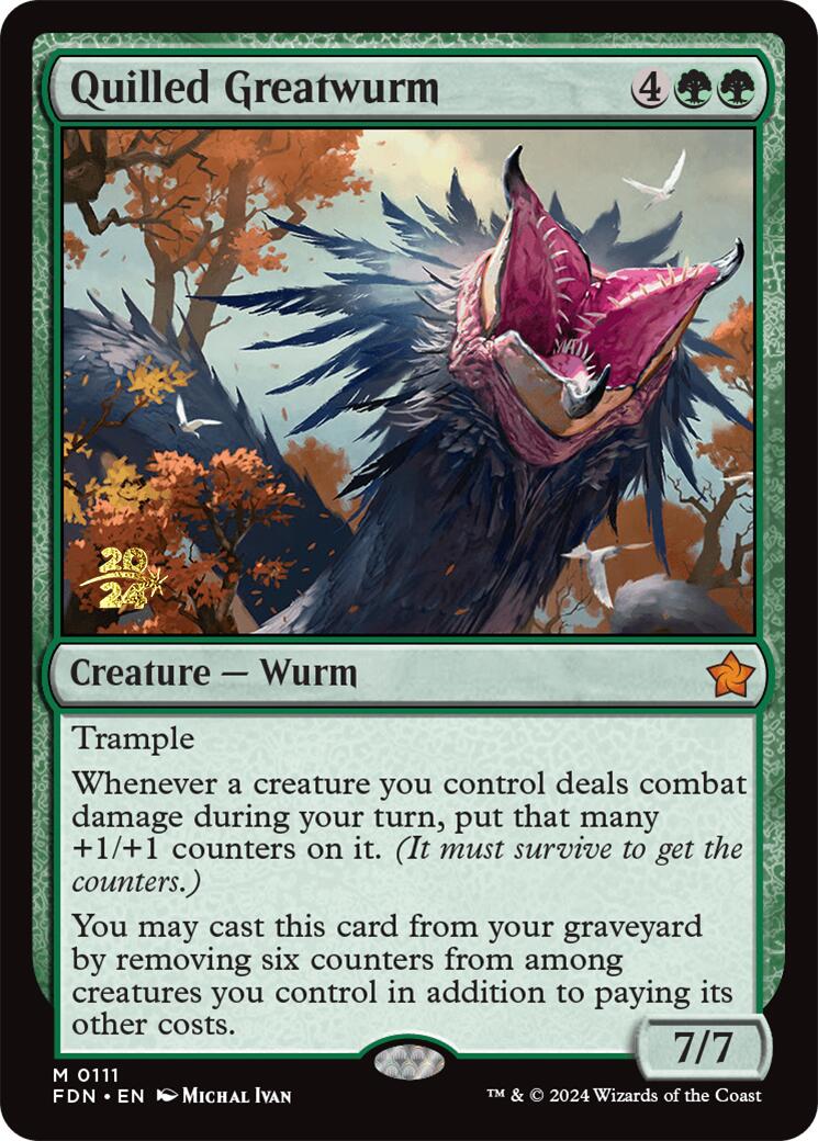 Quilled Greatwurm [Foundations Prerelease Promos] | Good Games North