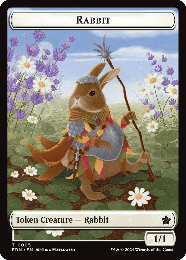 Rabbit // Soldier Double-Sided Token [Foundations Tokens] | Good Games North