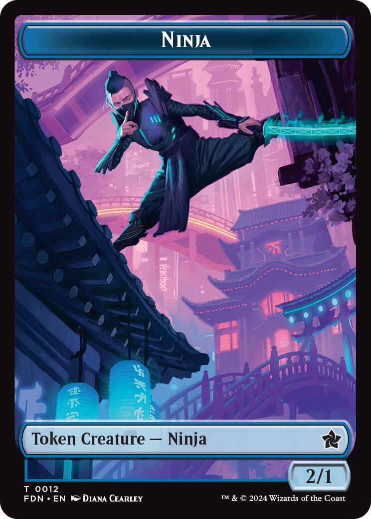 Emblem - Kaito, Cunning Infiltrator // Ninja Doubled-Sided Token [Foundations Tokens] | Good Games North