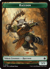 Elf Warrior // Raccoon Doubled-Sided Token [Foundations Tokens] | Good Games North