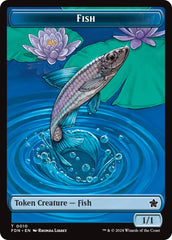 Faerie // Fish Doubled-Sided Token [Foundations Tokens] | Good Games North