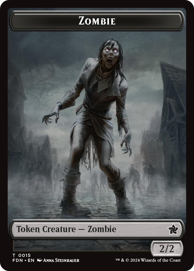 Zombie // Insect Doubled-Sided Token [Foundations Tokens] | Good Games North
