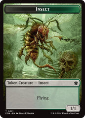 Zombie // Insect Doubled-Sided Token [Foundations Tokens] | Good Games North
