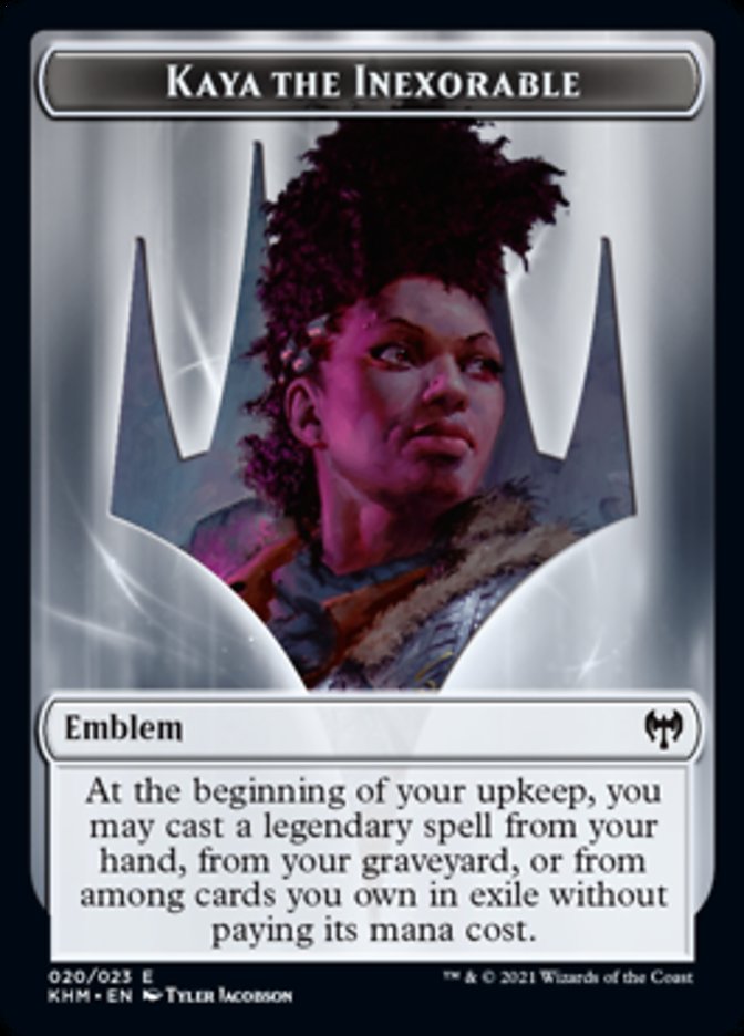 Kaya the Inexorable Emblem [Kaldheim Tokens] | Good Games North
