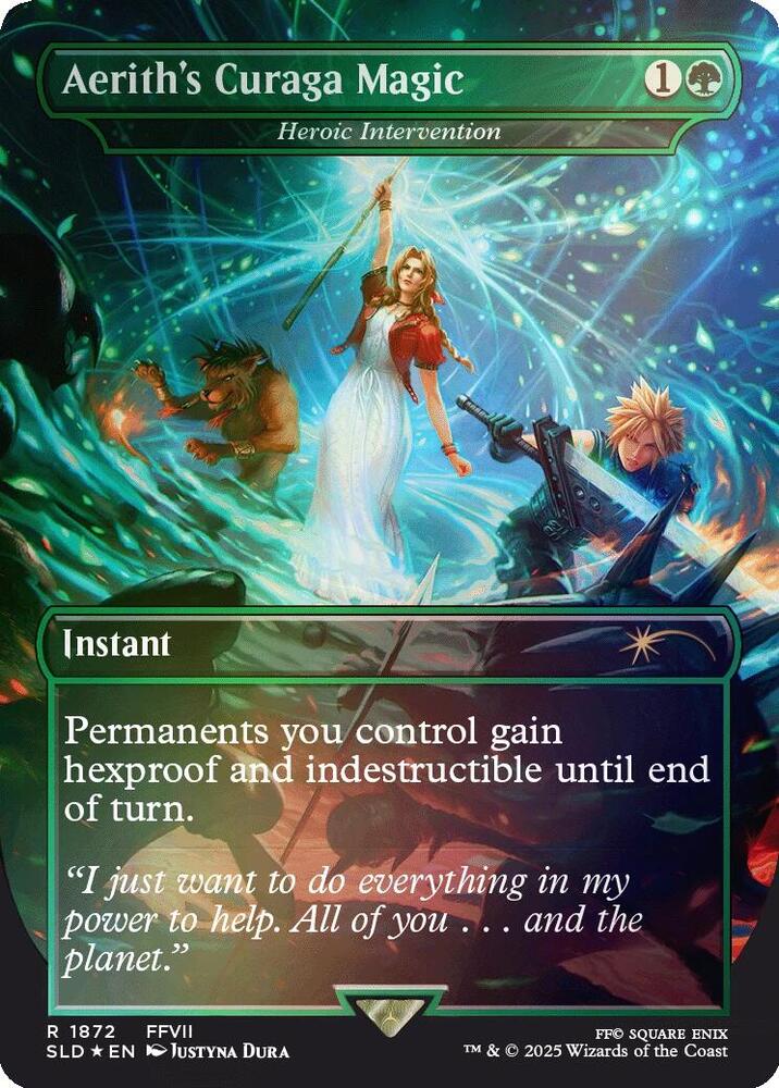 Aeriths Curaga Magic Heroic Intervention Rainbow Foil (Secret Lair Drop Series)  - undefined | Good Games North