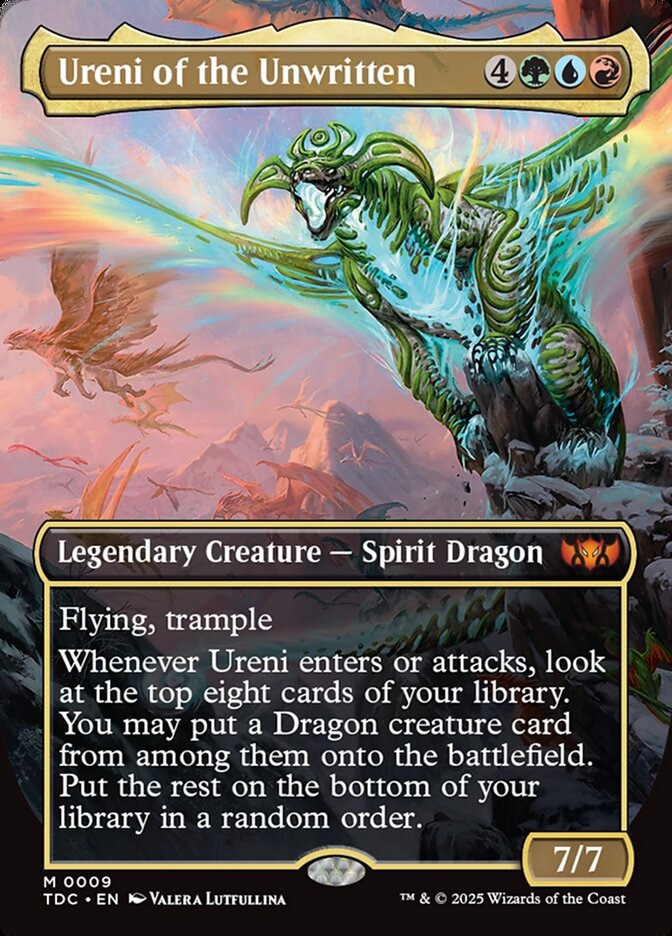 Ureni of the Unwritten 9 (Commander: Tarkir: Dragonstorm)  - Borderless Foil | Good Games North