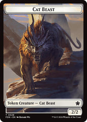 Cat Beast // Dragon (0017) Double-Sided Token [Foundations Tokens] | Good Games North