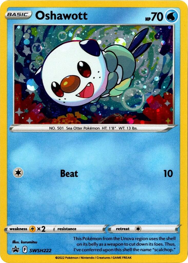 Oshawott (SWSH222) (Cosmo Holo) [Sword & Shield: Black Star Promos] | Good Games North