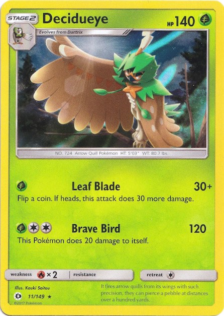 Decidueye (11/149) (Water Web Holo) [Sun & Moon: Base Set] | Good Games North