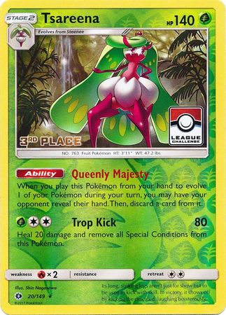 Tsareena (20/149) (League 3rd Place) [Sun & Moon: Base Set] | Good Games North
