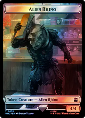 Alien Rhino // Cyberman Double-Sided Token (Surge Foil) [Doctor Who Tokens] | Good Games North