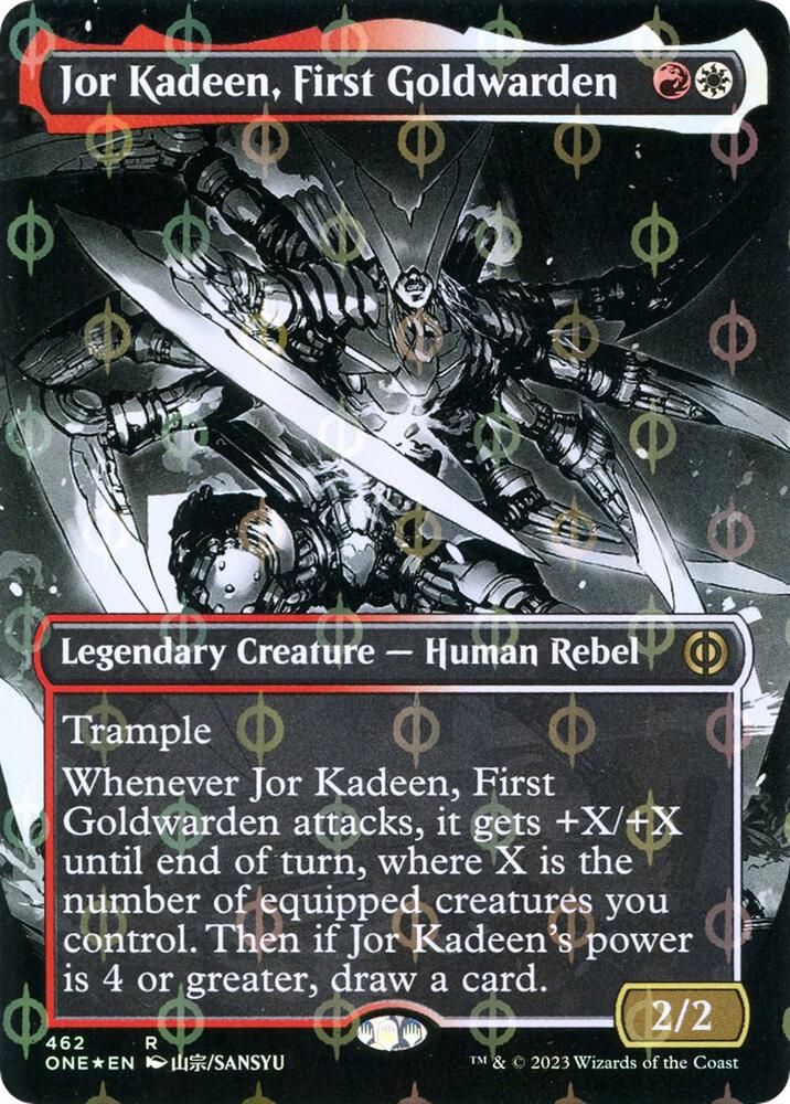 Jor Kadeen First Goldwarden Borderless Step and Compleat Foil (Phyrexia: All Will Be One)  - Foil | Good Games North