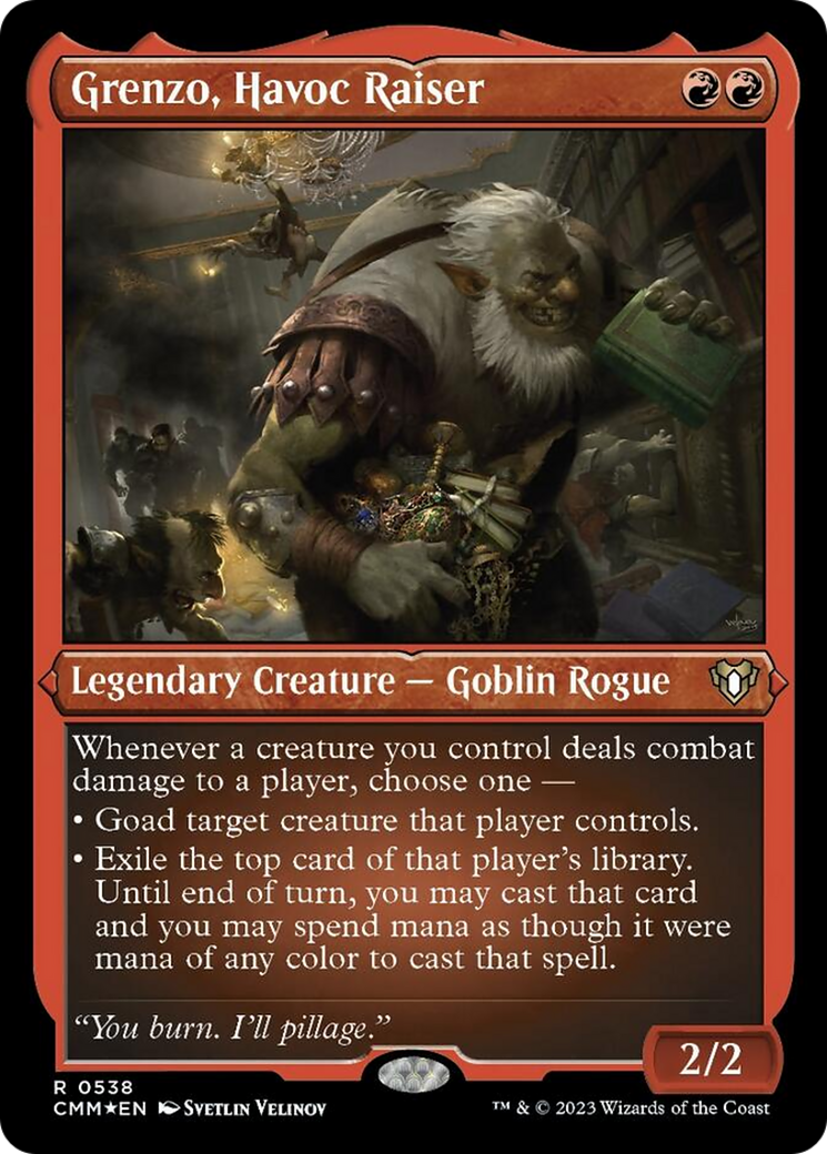 Grenzo, Havoc Raiser (Foil Etched) [Commander Masters] | Good Games North
