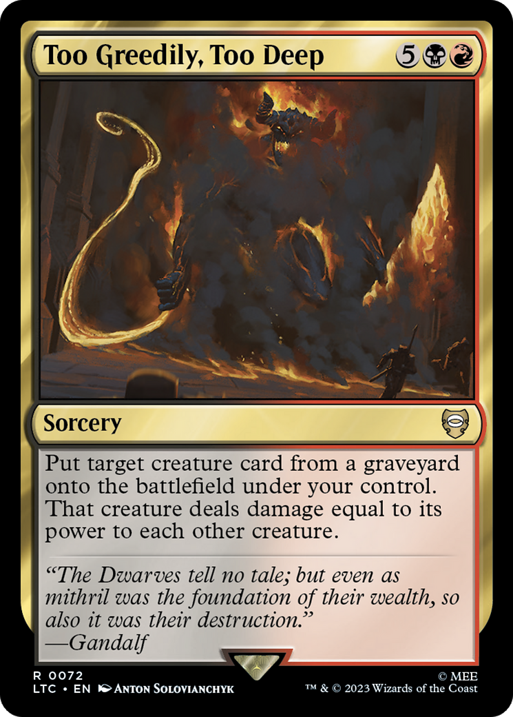 Too Greedily, Too Deep [The Lord of the Rings: Tales of Middle-Earth Commander] | Good Games North