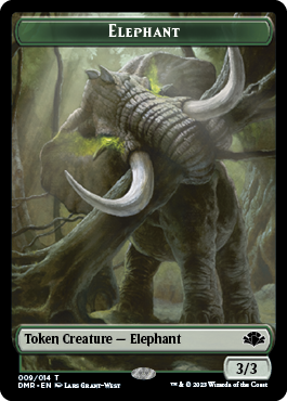 Elephant // Saproling Double-Sided Token [Dominaria Remastered Tokens] | Good Games North