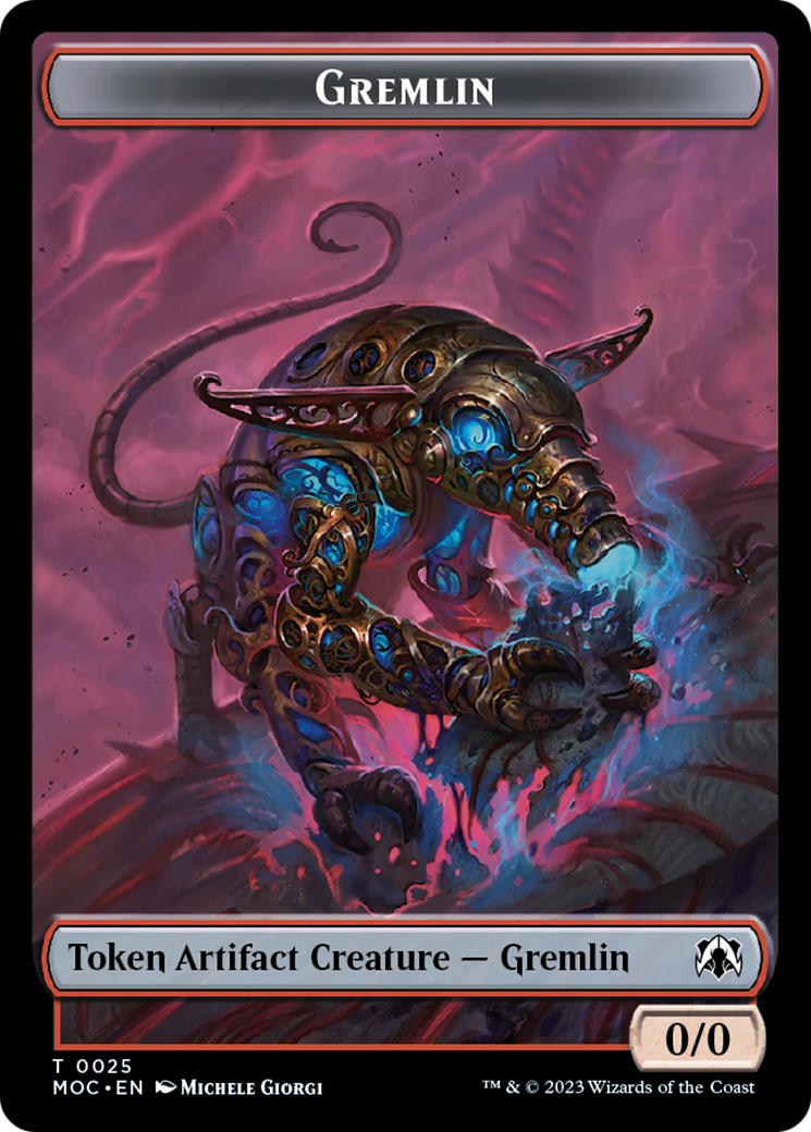 Treasure // Gremlin Double-Sided Token [March of the Machine Commander Tokens] | Good Games North