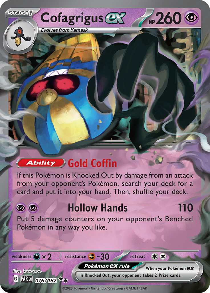 Cofagrigus ex (076/182) [Scarlet & Violet: Paradox Rift] | Good Games North