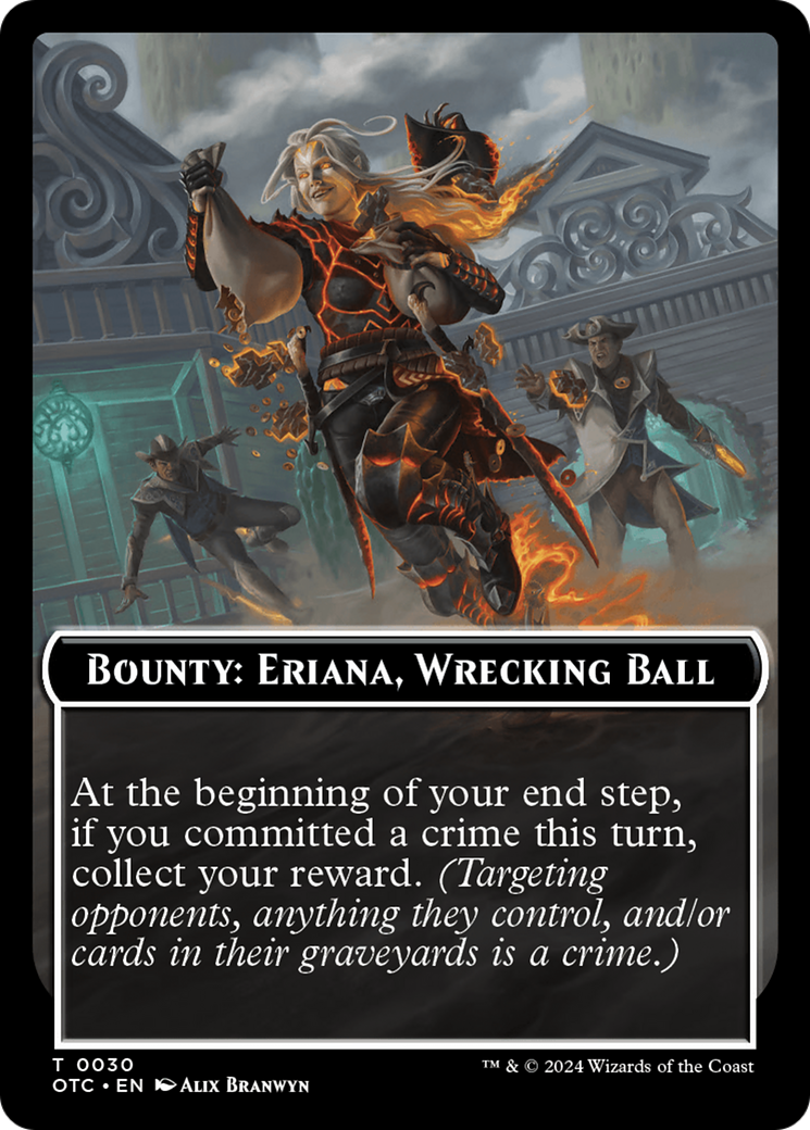 Bounty: Eriana, Wrecking Ball // Bounty Rules Double-Sided Token [Outlaws of Thunder Junction Commander Tokens] | Good Games North