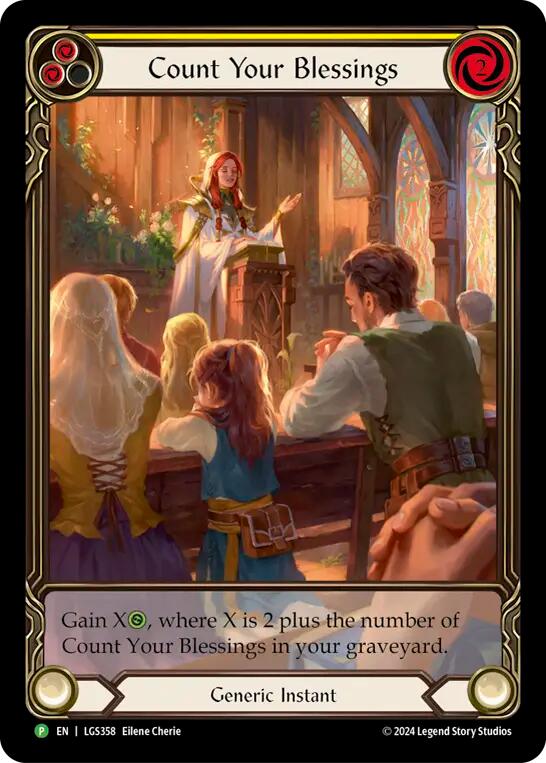 Count Your Blessings (Yellow) (Rainbow Foil) [LGS358] (Promo)  Rainbow Foil | Good Games North