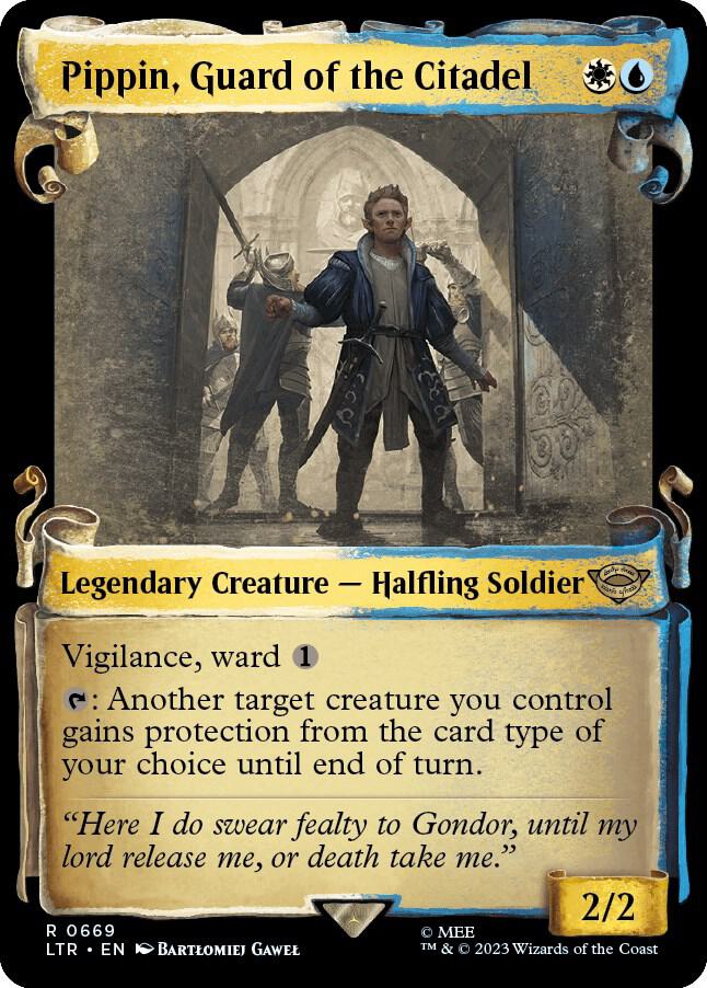Pippin, Guard of the Citadel 669 (Universes Beyond: The Lord of the Rings: Tales of Middle-earth)  - Showcase Scroll Foil | Good Games North