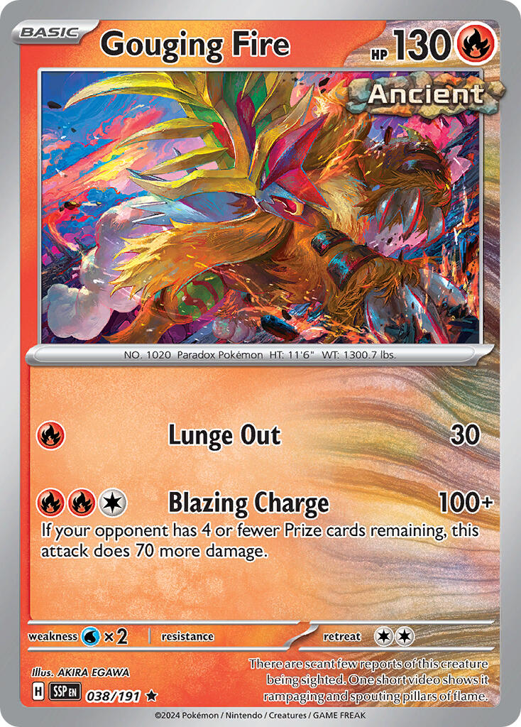 Gouging Fire (038/191) (Theme Deck Exclusive) [Scarlet & Violet: Surging Sparks] | Good Games North